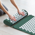 Natural Organic Linen Cotton Acupressure Mat Foot Plastic Spikes Massage Acupressure Mat With Carry Bag